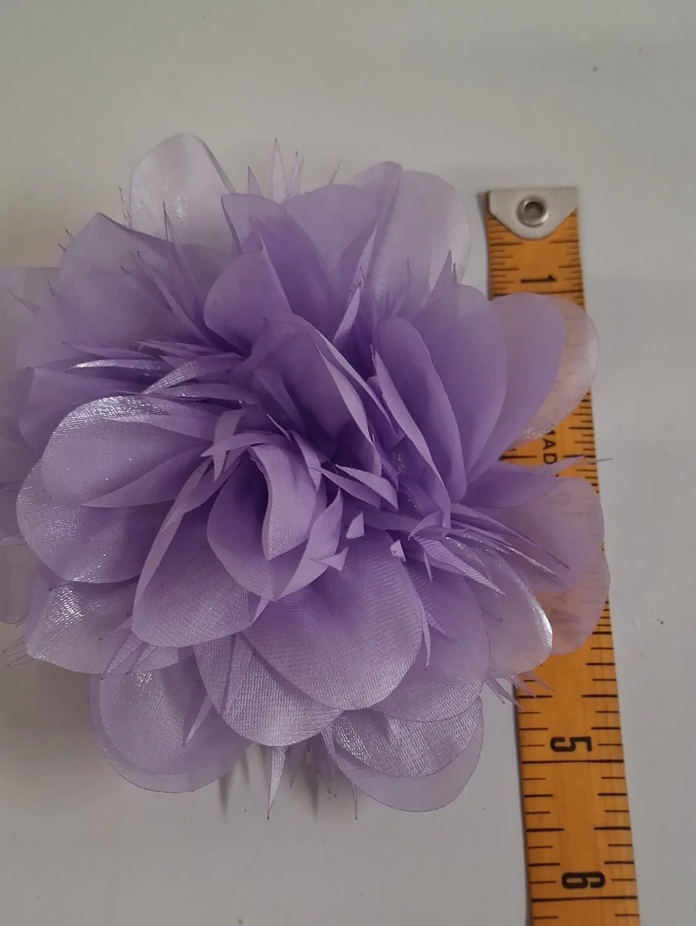 Set of 3 Decorative Fabric Flower Clips/Brooches - Mauve, Lavender, Peach